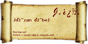 Józan Ábel névjegykártya